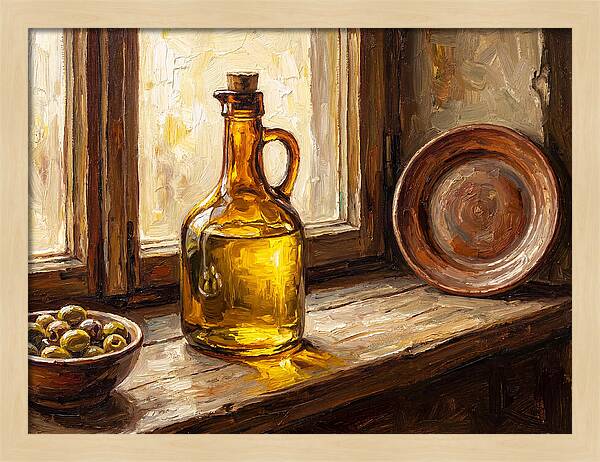 Mediterranean Olive Oil Still Life