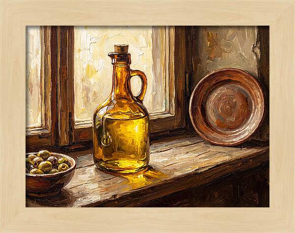 Mediterranean Olive Oil Still Life