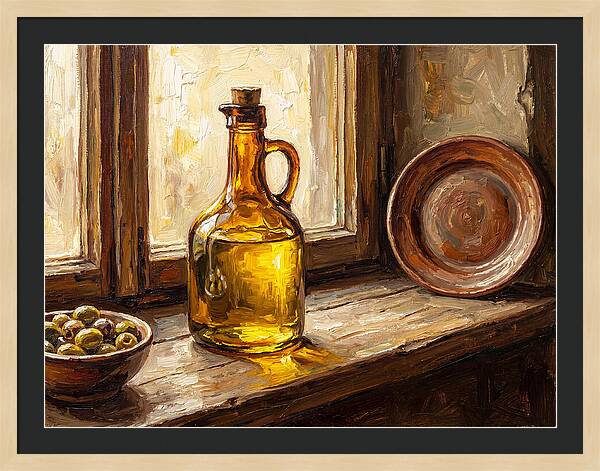 Mediterranean Olive Oil Still Life