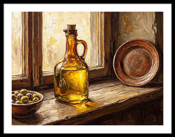 Mediterranean Olive Oil Still Life