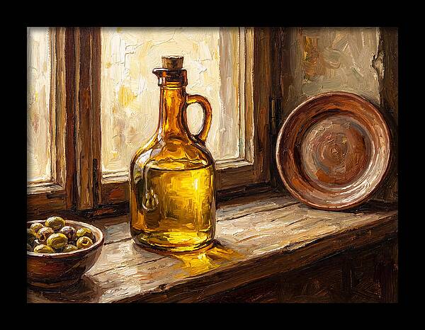 Mediterranean Olive Oil Still Life