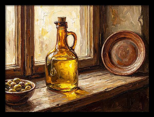 Mediterranean Olive Oil Still Life