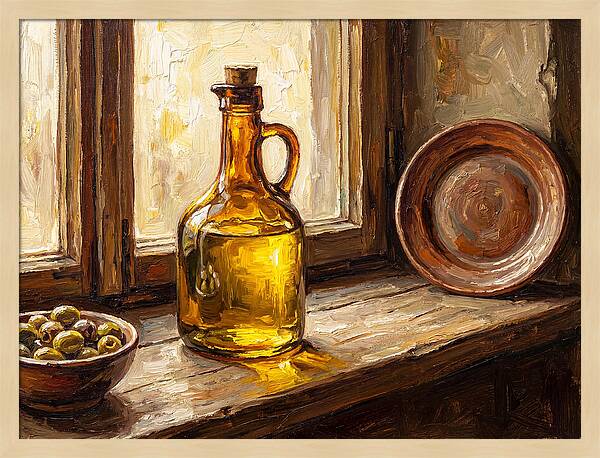 Mediterranean Olive Oil Still Life