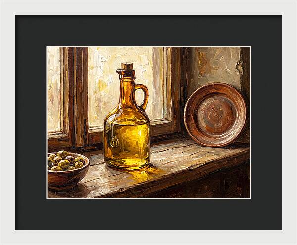 Mediterranean Olive Oil Still Life