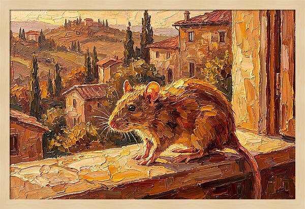 Mediterranean Rat On A Windowsill