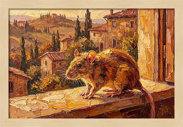 Mediterranean Rat On A Windowsill