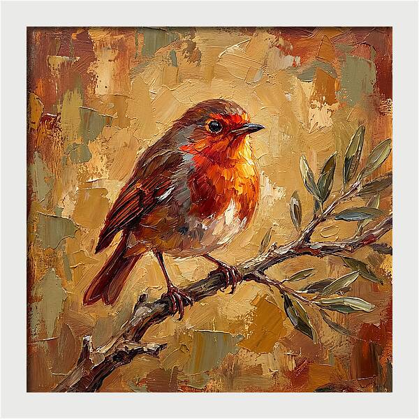 Mediterranean Robin Perched