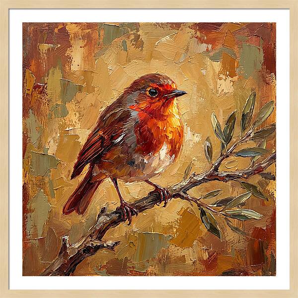 Mediterranean Robin Perched