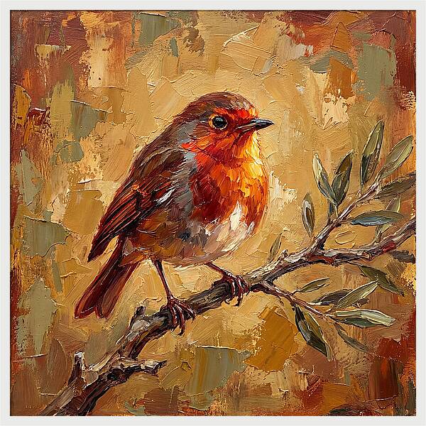 Mediterranean Robin Perched
