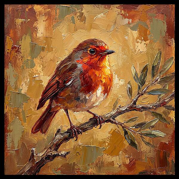 Mediterranean Robin Perched