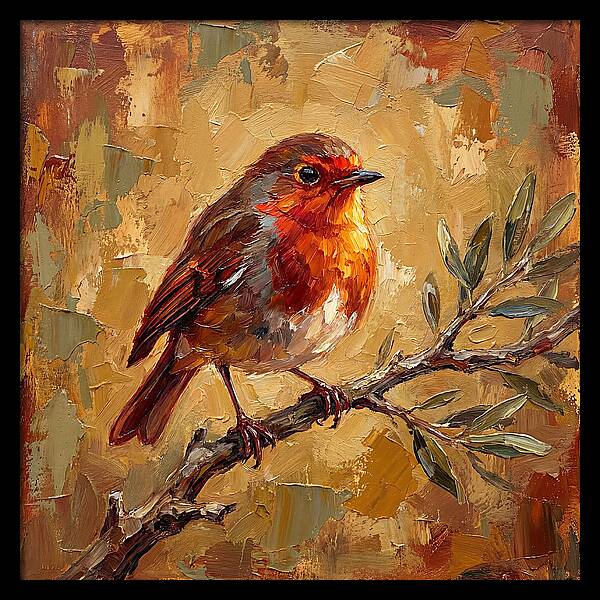 Mediterranean Robin Perched