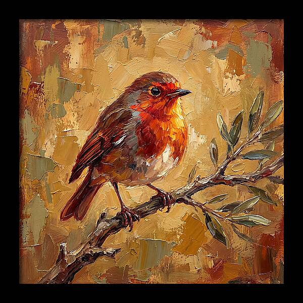 Mediterranean Robin Perched