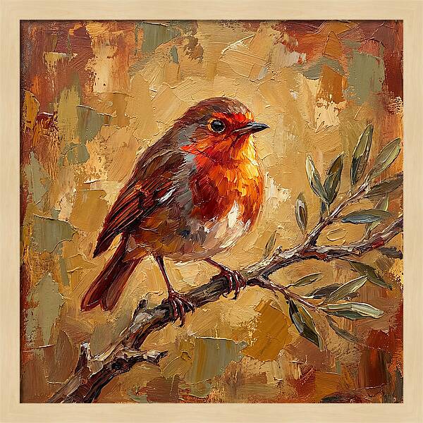 Mediterranean Robin Perched