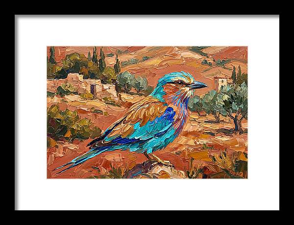 Mediterranean Roller Perched In Nature
