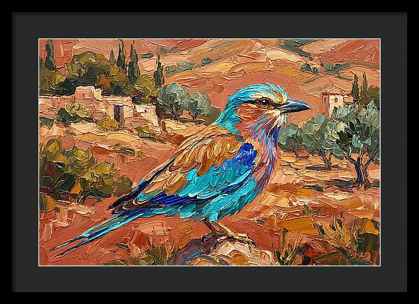Mediterranean Roller Perched In Nature