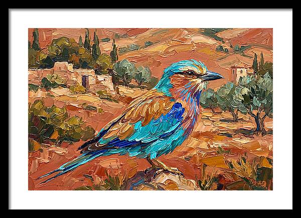 Mediterranean Roller Perched In Nature