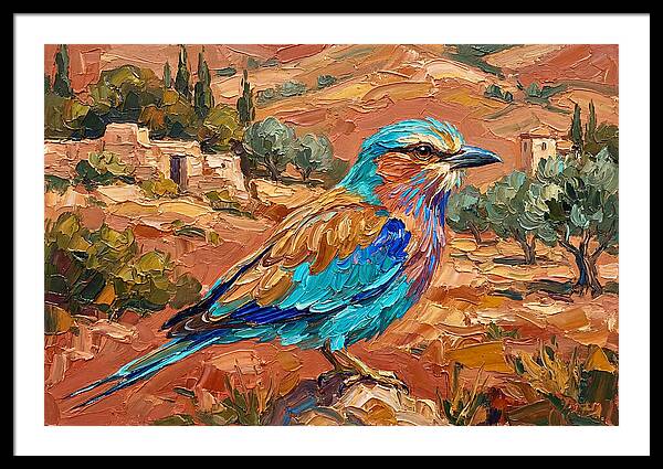Mediterranean Roller Perched In Nature