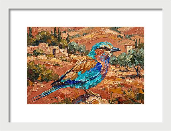 Mediterranean Roller Perched In Nature