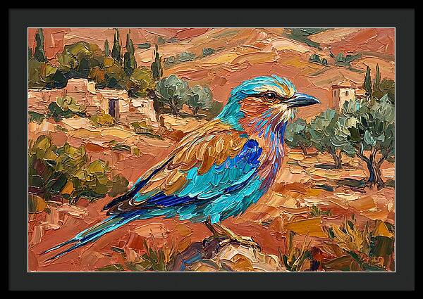 Mediterranean Roller Perched In Nature