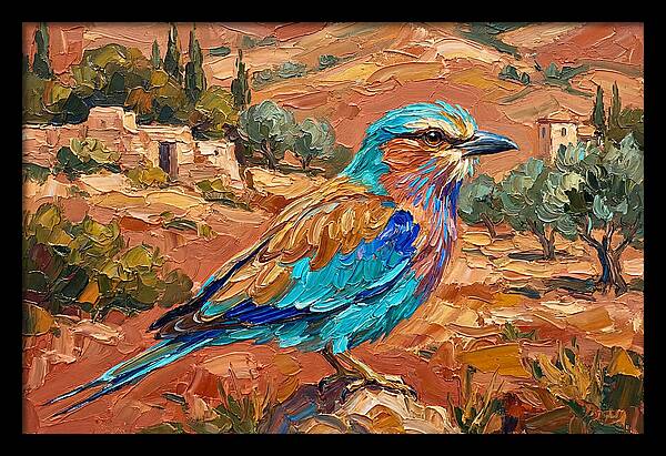 Mediterranean Roller Perched In Nature