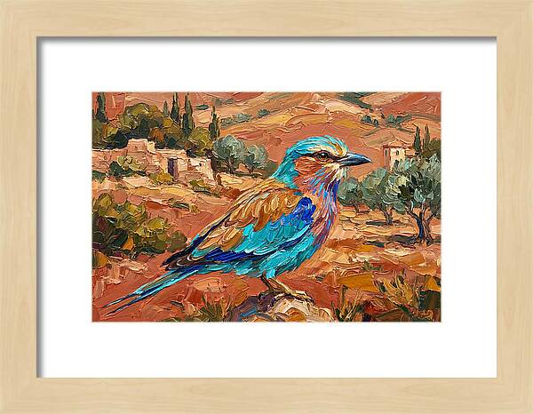 Mediterranean Roller Perched In Nature