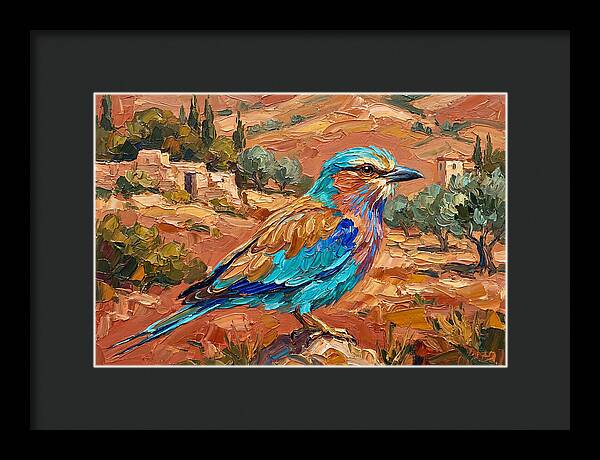 Mediterranean Roller Perched In Nature