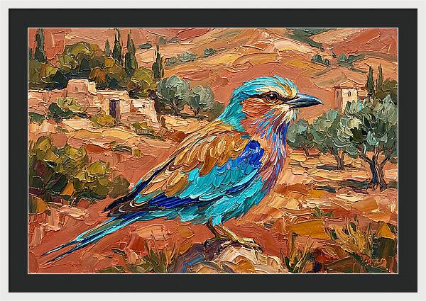 Mediterranean Roller Perched In Nature