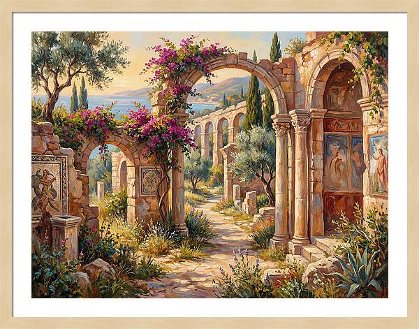 Mediterranean Ruins At Dusk