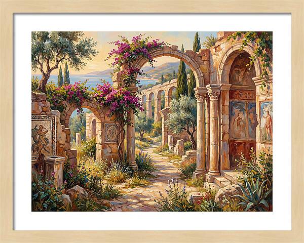 Mediterranean Ruins At Dusk