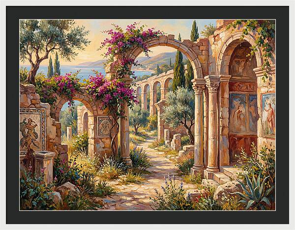 Mediterranean Ruins At Dusk