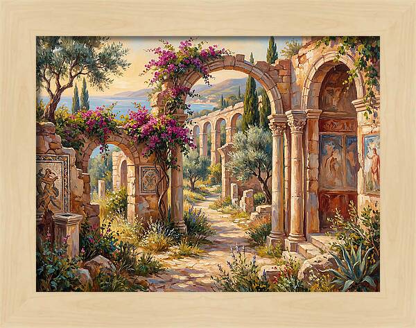 Mediterranean Ruins At Dusk