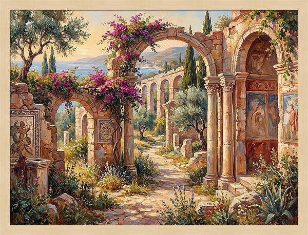 Mediterranean Ruins At Dusk