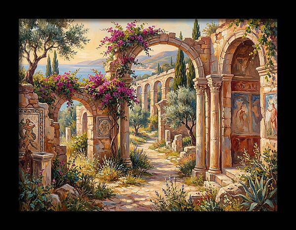 Mediterranean Ruins At Dusk