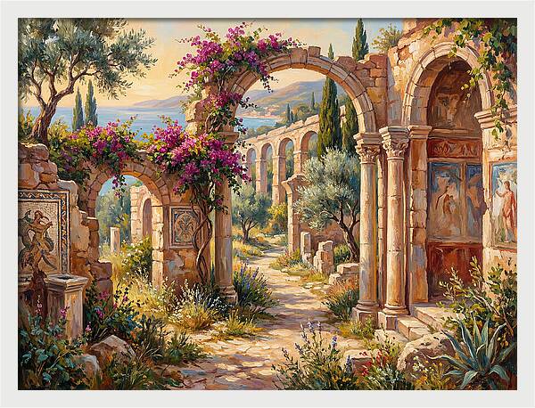 Mediterranean Ruins At Dusk