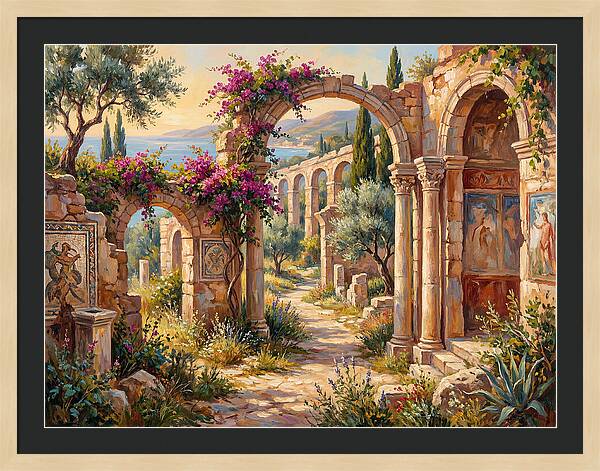 Mediterranean Ruins At Dusk