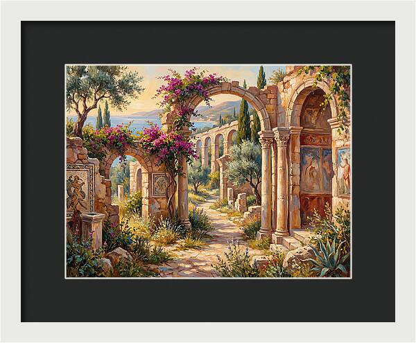 Mediterranean Ruins At Dusk