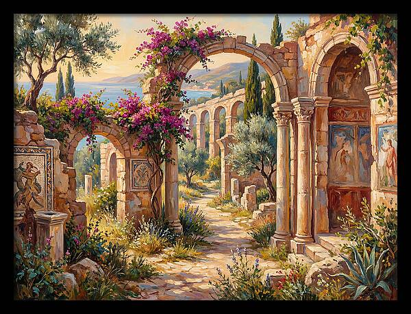 Mediterranean Ruins At Dusk