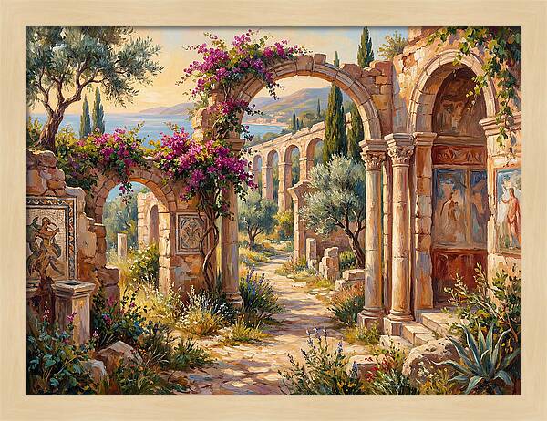 Mediterranean Ruins At Dusk