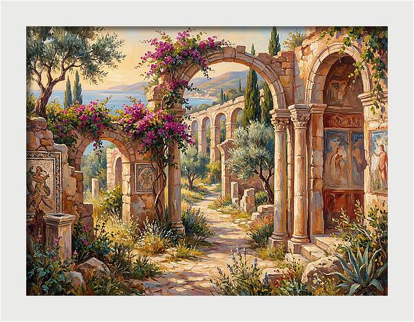 Mediterranean Ruins At Dusk
