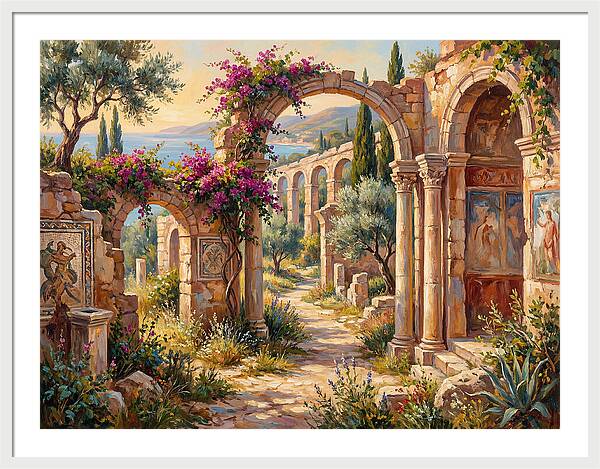 Mediterranean Ruins At Dusk