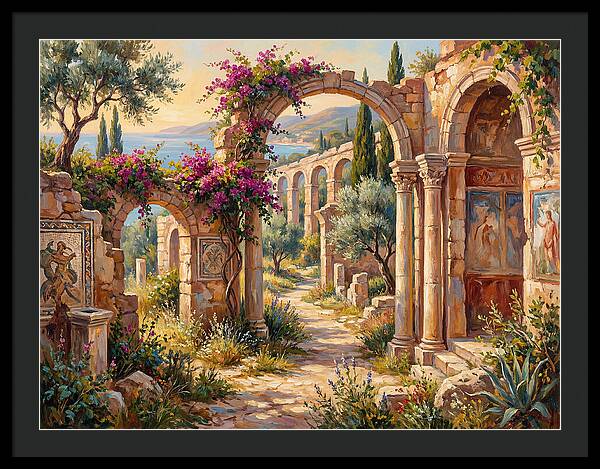 Mediterranean Ruins At Dusk