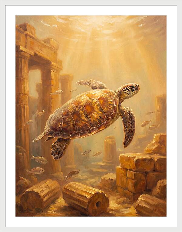 Mediterranean Sea Turtle Serenity