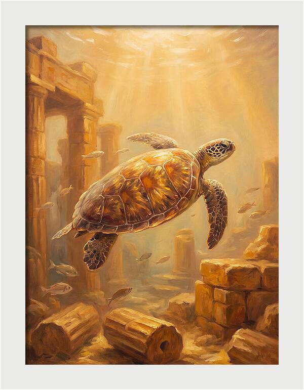 Mediterranean Sea Turtle Serenity
