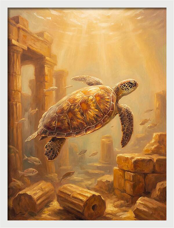 Mediterranean Sea Turtle Serenity