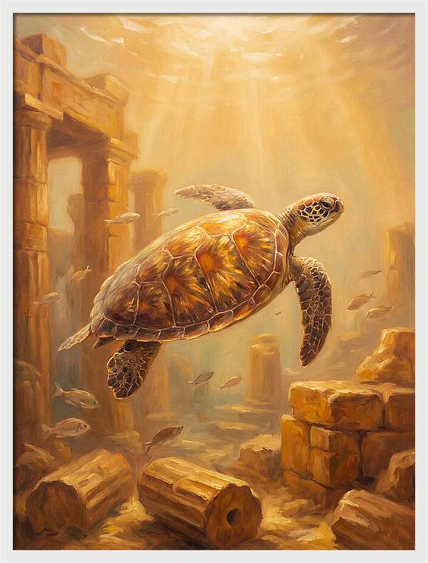 Mediterranean Sea Turtle Serenity