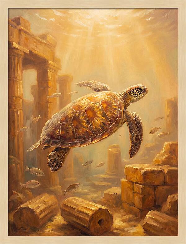 Mediterranean Sea Turtle Serenity