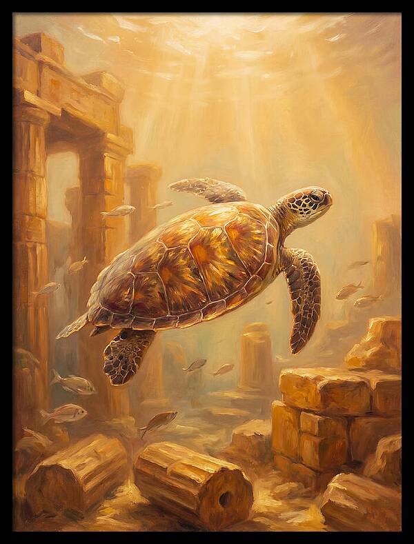 Mediterranean Sea Turtle Serenity