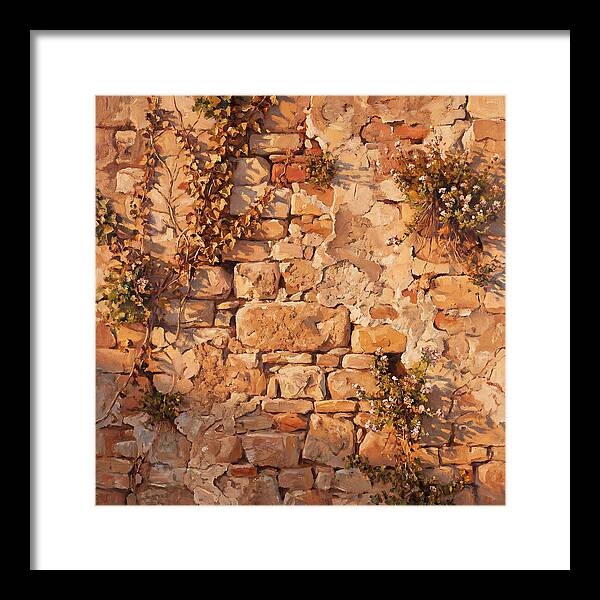 Mediterranean Stone Wall Serenity