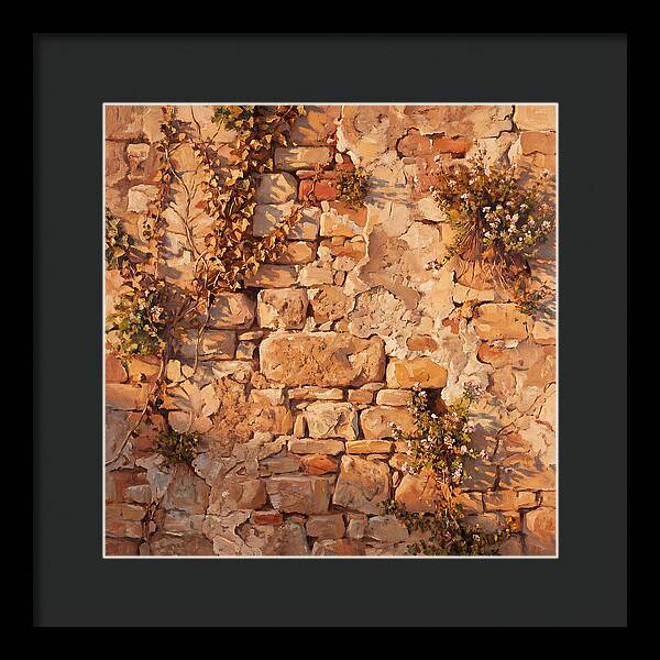 Mediterranean Stone Wall Serenity