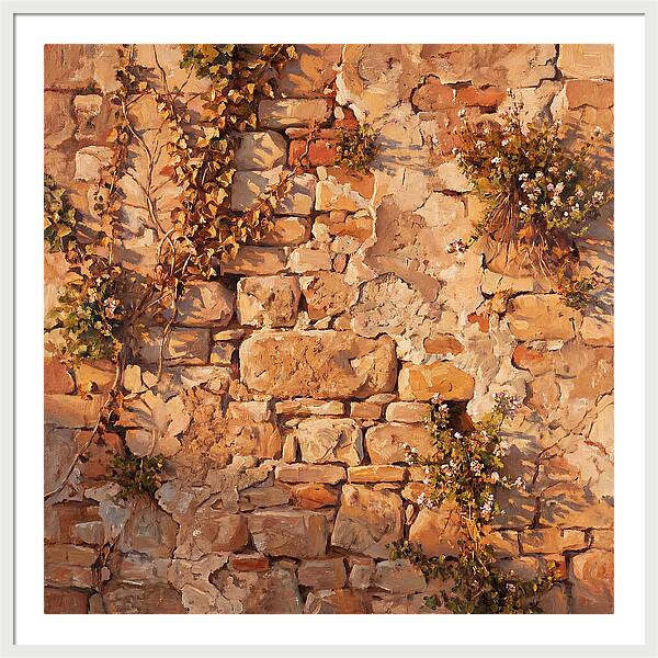 Mediterranean Stone Wall Serenity